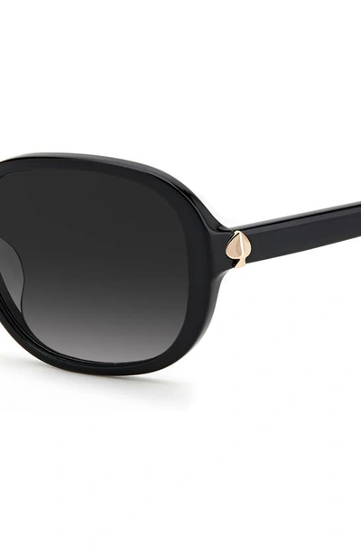 Shop Kate Spade Izabella 55mm Gradient Oval Sunglasses In Black Gold / Grey