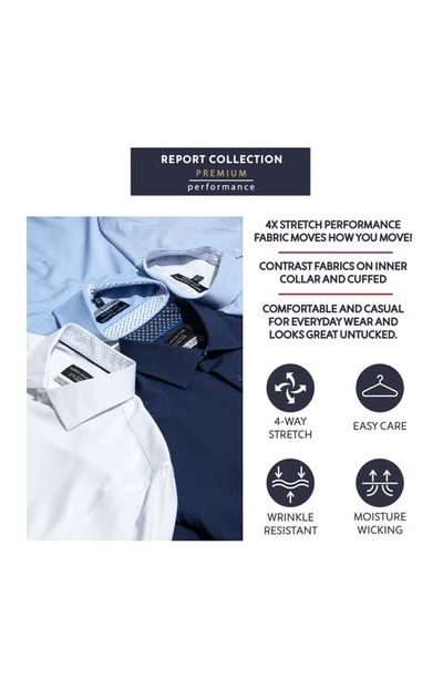 Shop Report Collection Dot Print Slim Fit Performance Dress Shirt In Light Blue 49