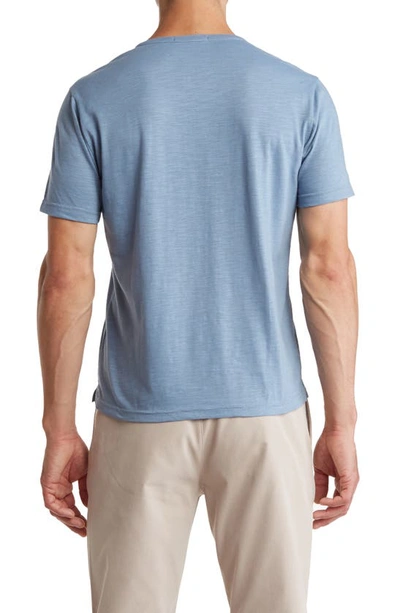 Shop Westzeroone Bryant Short Sleeve Y-neck Shirt In Faded Denim