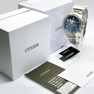 Pre-owned Citizen Promaster Sky Cb5000-50l Eco-drive Radio Watch Men's From Japan Blue