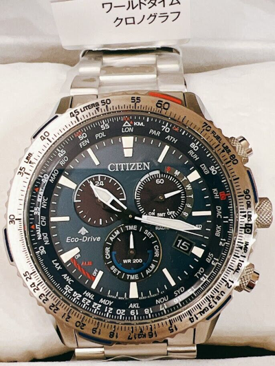 Pre-owned Citizen Promaster Sky Cb5000-50l Eco-drive Radio Watch Men's From Japan Blue