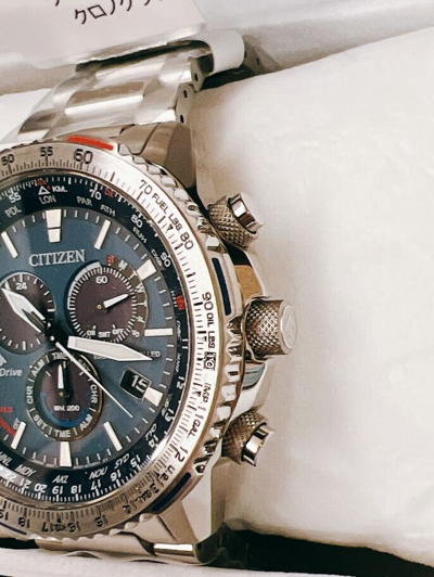 Pre-owned Citizen Promaster Sky Cb5000-50l Eco-drive Radio Watch Men's From Japan Blue