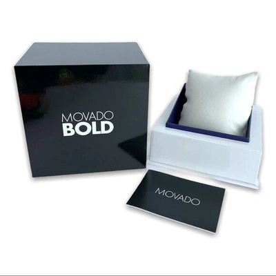 Pre-owned Movado Bold 3600582 Green Dial Gold Tone Stainless Steel Mens Watch