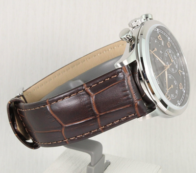 Pre-owned Bulova Precisionist Chronograph Gray Dial Brown Leather Band Men's Watch 96b356