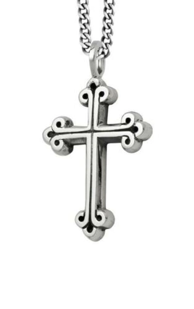 Pre-owned King Baby Studio King Baby Queen Medium Traditional Cross Pendant 925 K12-5046