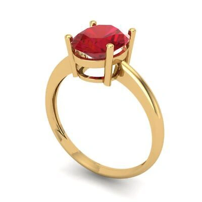 Pre-owned Pucci 2ct Oval Tourmaline Real 18k Yellow Gold Solitaire Statement Wedding Bridal Ring