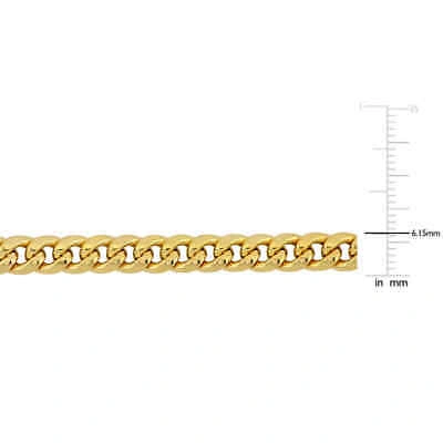Pre-owned Amour 6.15mm Miami Cuban Link Chain Bracelet In 10k Yellow Gold, 7.5 In
