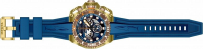 Pre-owned Invicta 38058 Jason Taylor Limited Swiss Chronograph Watch 57mm Blue Gold
