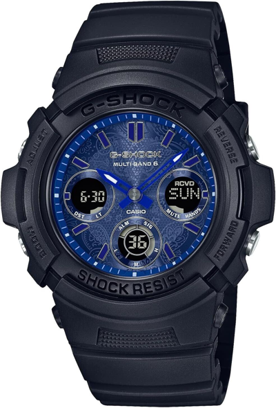 Pre-owned Casio G-shock Watch [domestic Genuine Product] Blue Paisley Series Awg-m100sbp-1ajf