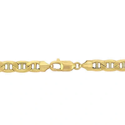 Pre-owned Amour Men's 7mm Mariner Link Chain Necklace In 10k Yellow Gold- 18 In