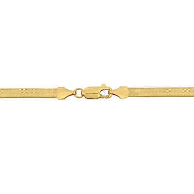 Pre-owned Amour 3.5mm Flex Herringbone Chain Necklace In 10k Yellow Gold, 16 In