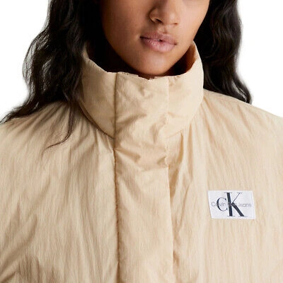 Pre-owned Calvin Klein Collection Padded Vest Women Calvin Klein S In Beige