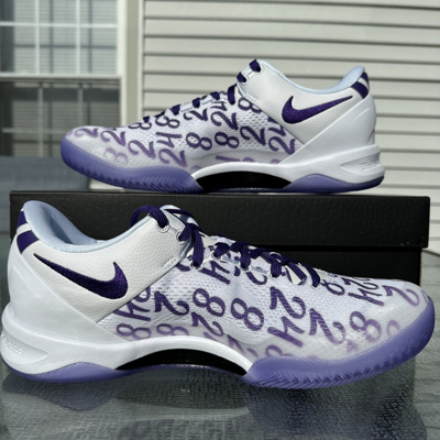 Pre-owned Nike Size 9.5 -  Kobe 8 Protro Low Court Purple - Double Authentication In White