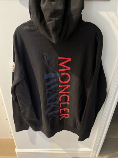 Pre-owned Moncler Awake X  Maglia Hoodie Size L Black White Mens