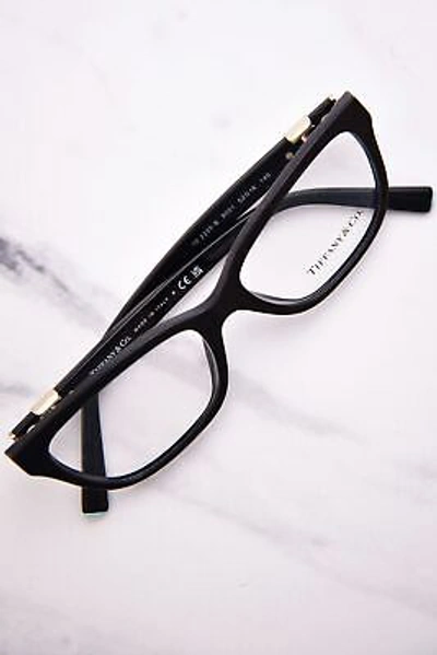 Pre-owned Tiffany & Co . Tf2233bf 8001 Eyeglasses Women's Black Full Rim Cat Eye 52mm In Demo