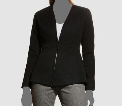 Pre-owned Neiman Marcus $1297  Cashmere Collection Women Black Open-front Coat Size M