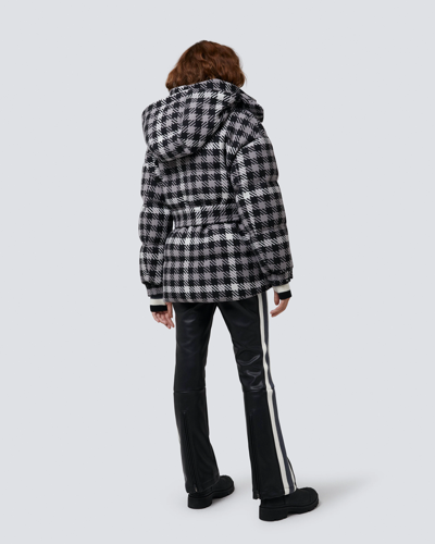 Pre-owned Perfect Moment 'star Gingham' Black/white Ski Jacket Size M Msrp $990 Save $640