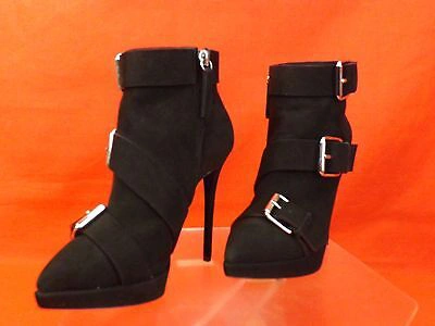 Pre-owned Giuseppe Zanotti Zanotti Black Suede Triple Buckle Emy Platform Heels Ankle Boots 37 $1250