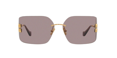 Pre-owned Miu Miu Smu 54ys Gold/light Purple Brown (5ak0/6i) Sunglasses