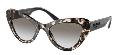 Pre-owned Prada Pr 13ys Talc Havana/grey Shaded (uao0a7) Sunglasses