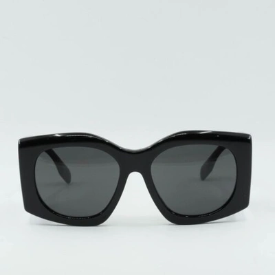Pre-owned Burberry Be4388u 300187 Shiny Black/dark Gray 55-18-140 Sunglasses