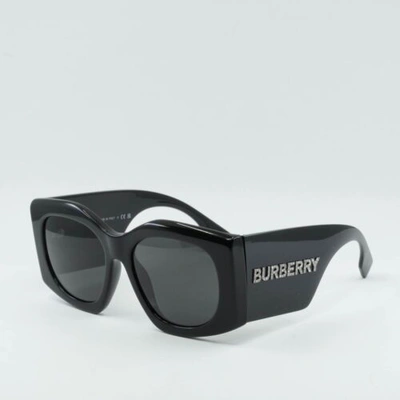 Pre-owned Burberry Be4388u 300187 Shiny Black/dark Gray 55-18-140 Sunglasses