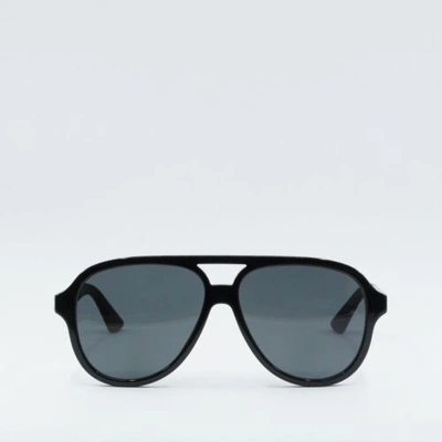 Pre-owned Gucci Gg0688s 001 Black/grey 59-14-145 Sunglasses In Gray