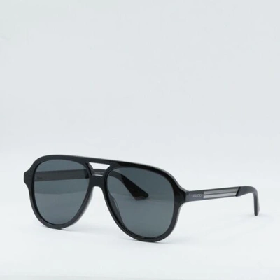 Pre-owned Gucci Gg0688s 001 Black/grey 59-14-145 Sunglasses In Gray