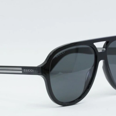 Pre-owned Gucci Gg0688s 001 Black/grey 59-14-145 Sunglasses In Gray