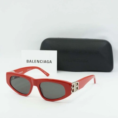 Pre-owned Balenciaga Bb0095s 016 Red/silver/gray 53-19-135 Sunglasses