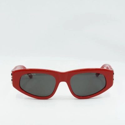 Pre-owned Balenciaga Bb0095s 016 Red/silver/gray 53-19-135 Sunglasses