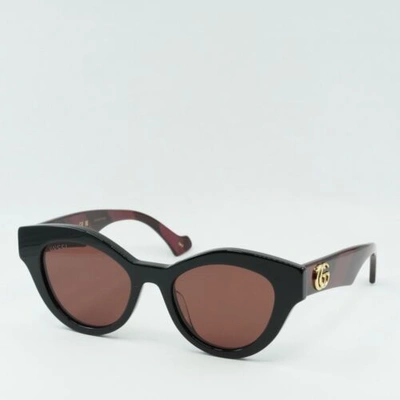 Pre-owned Gucci Gg0957s 005 Black/red 51-19-145 Sunglasses
