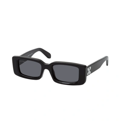 Pre-owned Off-white Oeri016 1007 Sunglasses Black / Grey Rectangular Italy In Gray