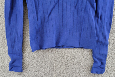 Pre-owned Balmain Knit Jumper With Gold Buttons Women's Blue Roll Turtleneck Eu 44