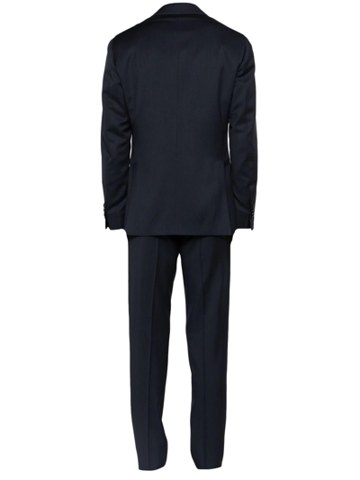 Shop Lardini Single-breasted Wool Suit In Blu