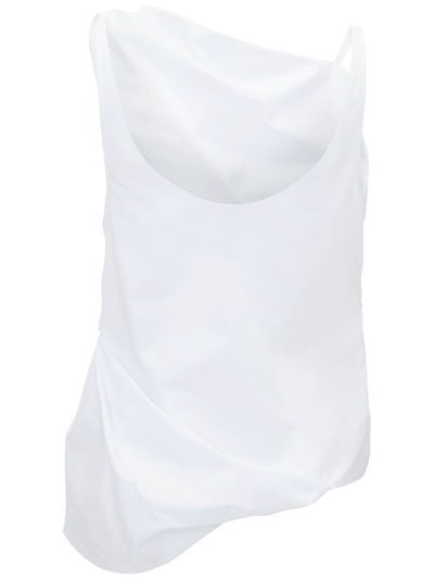 Shop Jw Anderson White Twisted Cotton Vest Top In Bianco