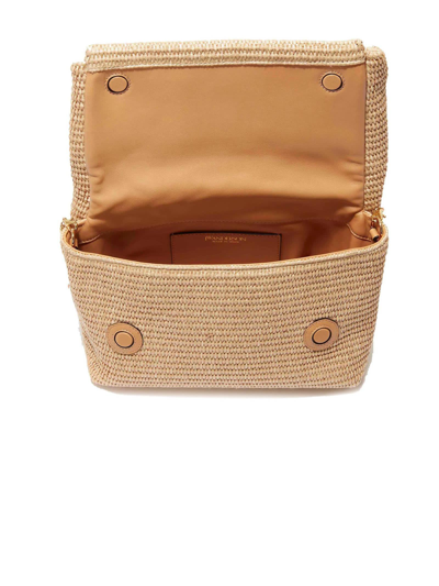 Shop Jw Anderson Beige Twister Raffia Shoulder Bag