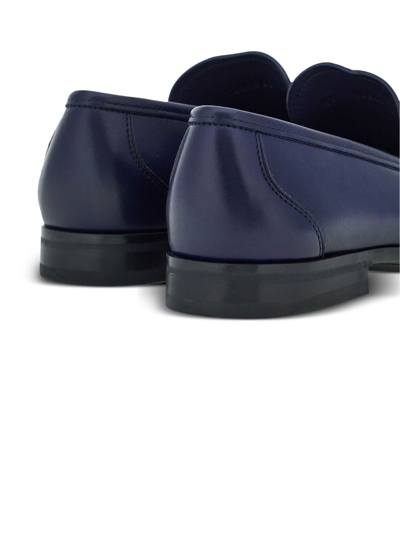 Shop Ferragamo Midnight Blue Leather Loafer