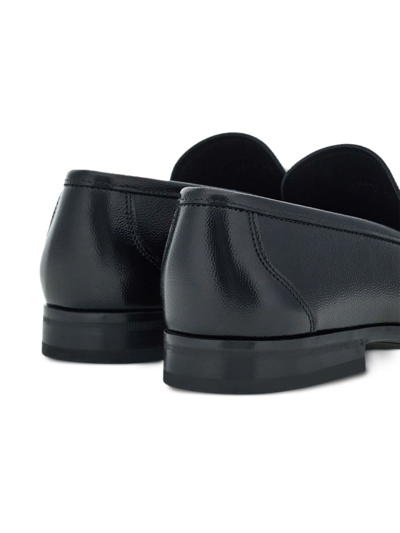 Shop Ferragamo Black Leather Loafer In Nero