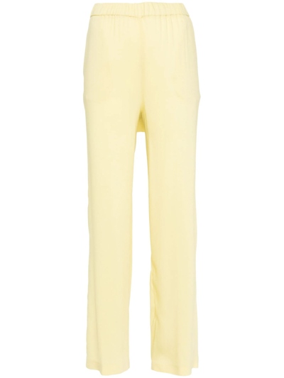 Shop Fabiana Filippi Yellow Viscose Trousers In Giallo