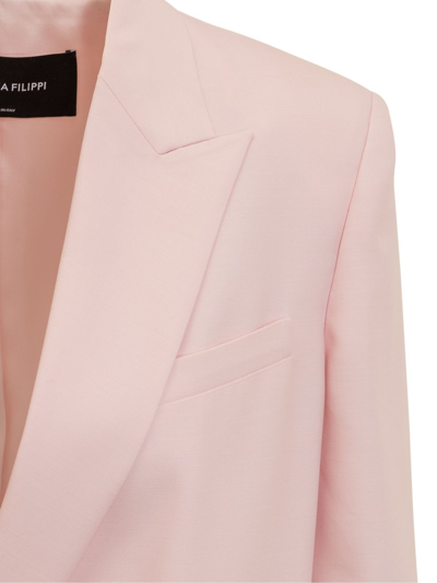 Shop Fabiana Filippi Pink Double-breasted Blazer In Rosa