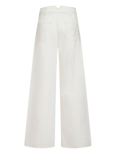 Etro High-waisted Wide-leg Denim Jeans With Drawstring Closure In Neutral