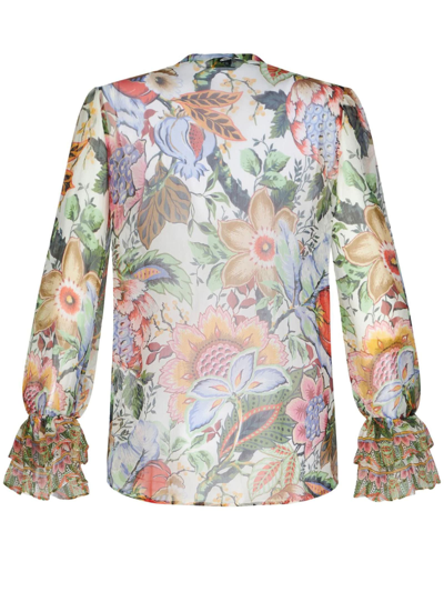 Shop Etro Relaxed-fit Silk Crepon Shirt In Multicolore