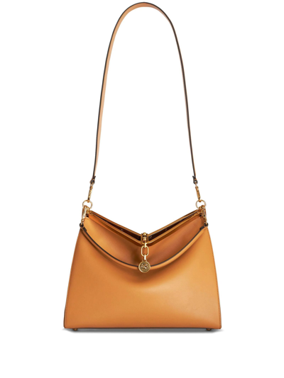 Shop Etro Light Brown Large Vela Shoulder Bag In Marrone