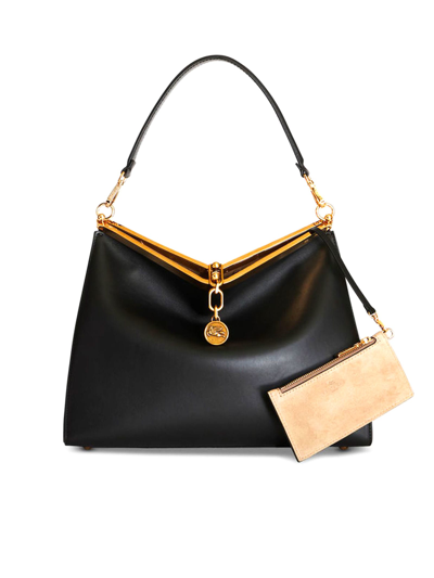 Shop Etro Black Large Vela Shoulder Bag In Nero