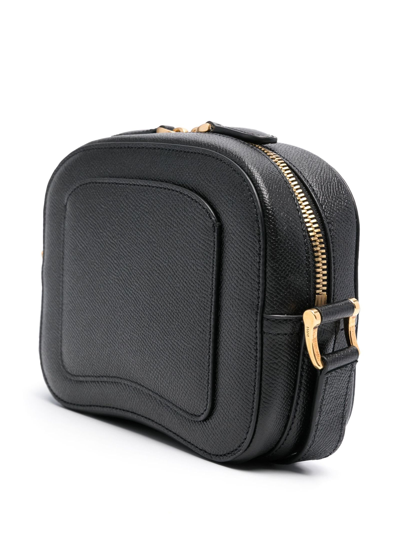Shop Ami Alexandre Mattiussi Black Calf Leather Crossbody Bag In Nero