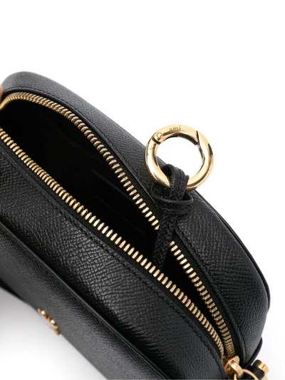 Shop Ami Alexandre Mattiussi Black Calf Leather Crossbody Bag In Nero