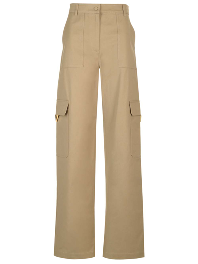 Shop Valentino Cargo Pants In Stretch Canvas In Beige