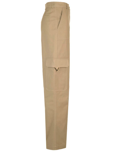 Shop Valentino Cargo Pants In Stretch Canvas In Beige