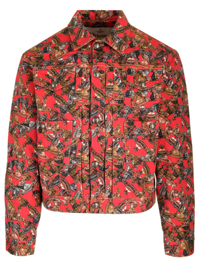 Shop Vivienne Westwood Allover Orb Printed Jacket In Multicolor